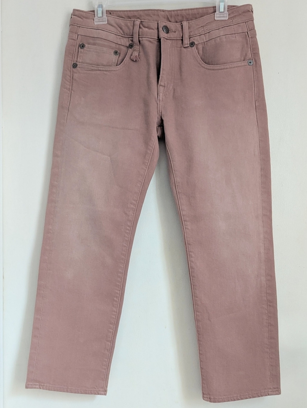 R13 Boy Straight Cropped Jeans Faded Rose Pink 27